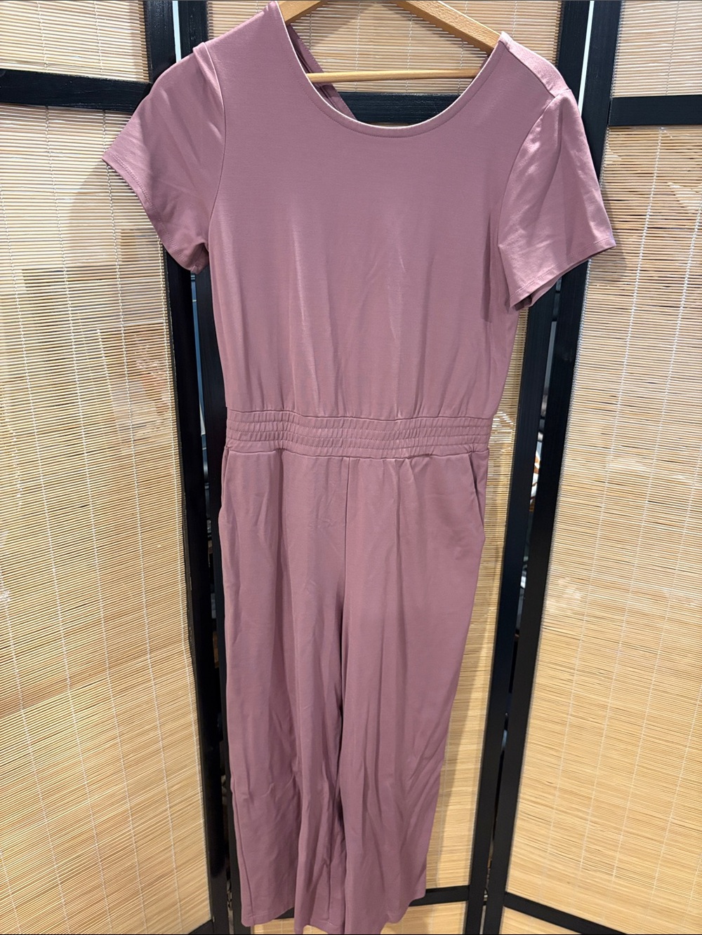 RW&CO. Mauve Short-Sleeve Jumpsuit